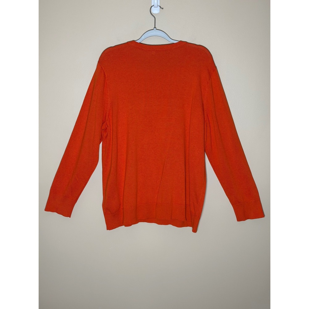 Lauren Ralph Lauren Orange Crewneck Sweater 3X Cotton Modal Knit Plus Size - Picture 5 of 7